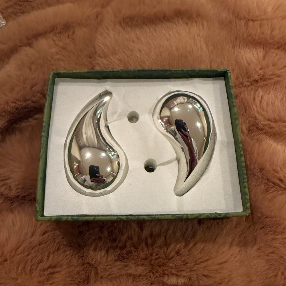 Unk Silver Teardrop Statement Earrings - image 3